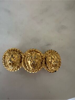 Vintage Anne Klein gold lion hair clip  barrette